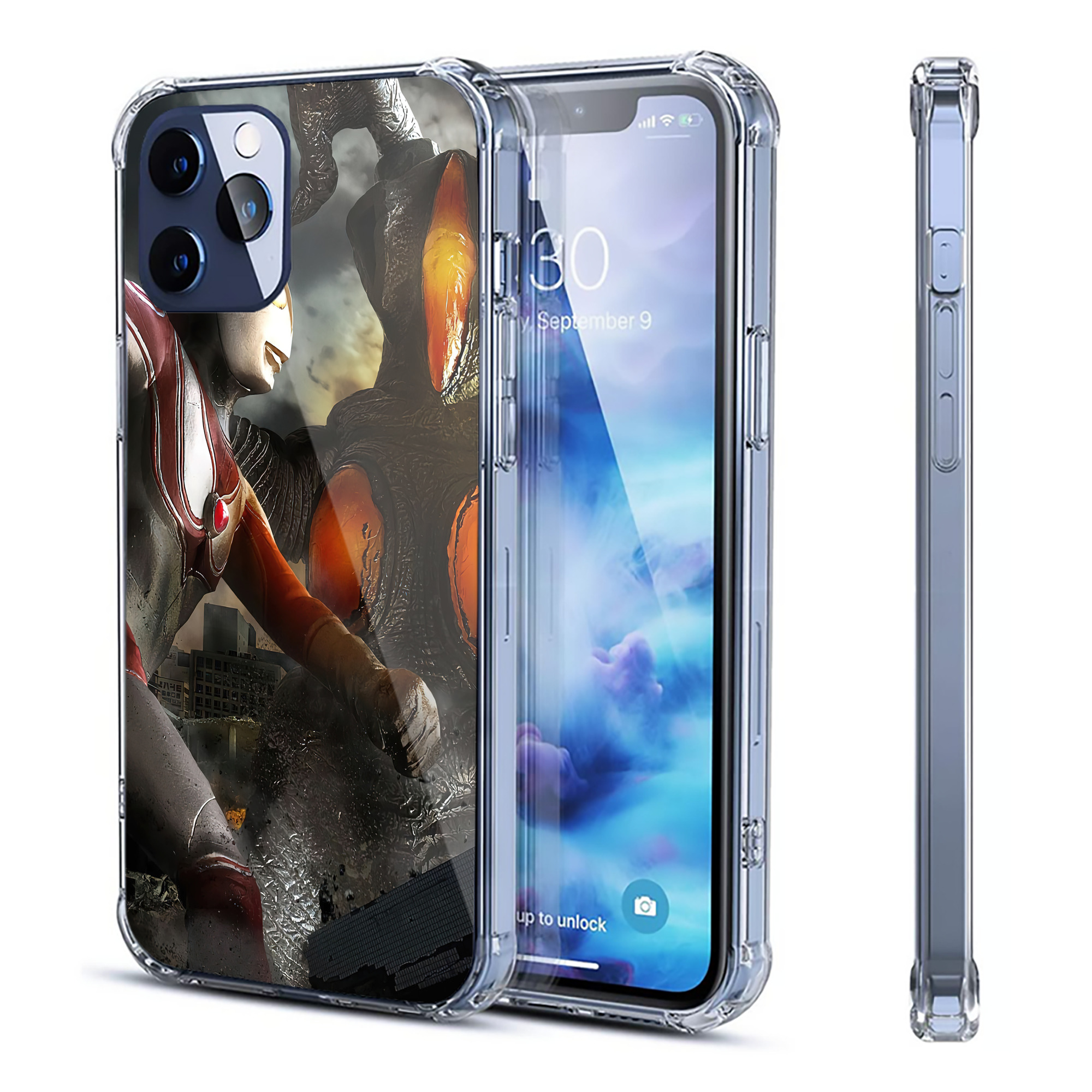 （画像用） ウルトラマン Ultraman 【iPhone 12シリーズ対応】透明スマホケース（クリアソフトケース）